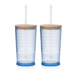 Claro Acrylic Blue Travel Tumbler, Set of 2