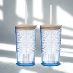 Claro Acrylic Blue Travel Tumbler, Set of 2