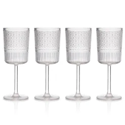 Claro Acrylic Clear Goblet, Set of 4