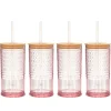 Claro Acrylic Pink Travel Tumbler, Set of 4