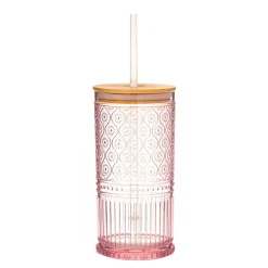 Claro Acrylic Pink Travel Tumbler, Set of 4