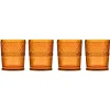 Claro Amber Double Old Fashion, Set of 4