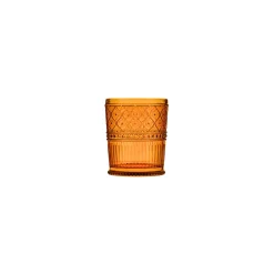 Claro Amber Double Old Fashion, Set of 4