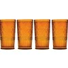 Claro Amber Highball, Set of 4