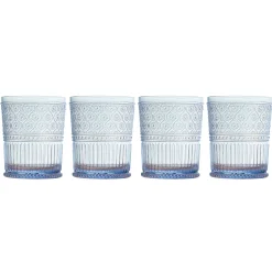 Claro Blue Acrylic Double Old Fashion, Set of 4