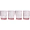 Claro Pink Acrylic Double Old Fashion, Set of 4