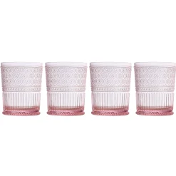 Claro Pink Acrylic Double Old Fashion, Set of 4
