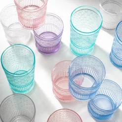 Claro Pink Acrylic Double Old Fashion, Set of 4