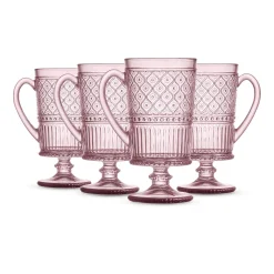 Claro Pink Footed Coffee Mug, Set of 4