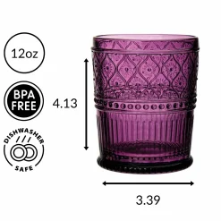 Claro Plum Double Old Fashion, Set of 4