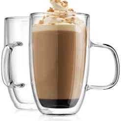 Coffee Double Wall Mug Large, Set of 2