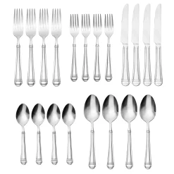 Crete Sandblast Matte 18/0 Stainless Steel 20 Piece Flatware Set, Service For 4