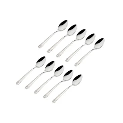 Crete Sandblast Mirrored 18/0 Stainless Steel Teaspoon, Set of 10