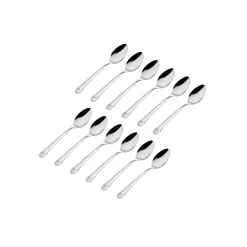 Crete Sandblast Mirrored 18/0 Stainless Steel Teaspoon, Set of 12