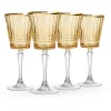 Cristine Amber Gold Rim Red Wine Glass, Set of 4