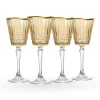 Cristine Amber Gold Rim White Wine Glass, Set of 4