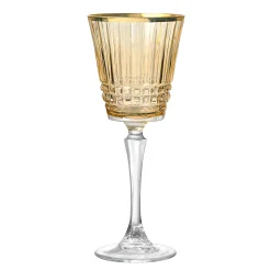 Cristine Amber Gold Rim White Wine Glass, Set of 4