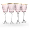Cristine Blush Gold Rim White Wine Glass, Set of 4