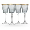 Cristine Smoke Gold Rim Red Wine Glass, Set of 4