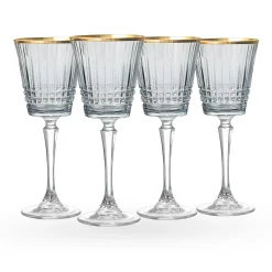 Cristine Smoke Gold Rim Red Wine Glass, Set of 4