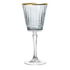 Cristine Smoke Gold Rim White Wine Glass, Set of 4