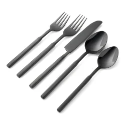 Cubit Matte Black 18/10 Stainless Steel 20 Piece Flatware Set, Service For 4