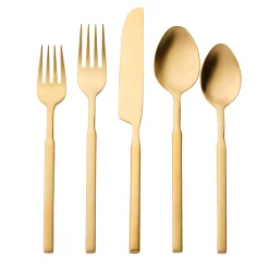 Cubit Matte Gold 18/10 Stainless Steel 20 Piece Flatware Set, Service For 4