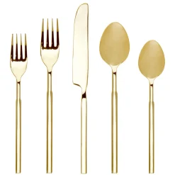 Cubit Mirrored Gold 18/10 Stainless Steel 20 Piece Flatware Set, Service For 4