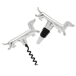 Dachshund Corkscrew & Bottle Stopper Set