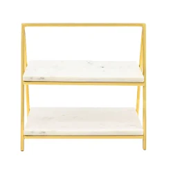 Doux Marble Two Tier Serving Stand