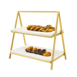 Doux Marble Two Tier Serving Stand
