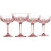Dublin Acrylic Blush Champagne Coupe, Set of 4