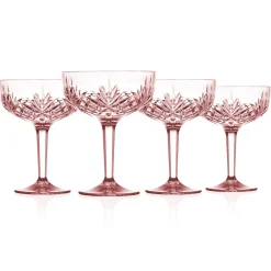 Dublin Acrylic Blush Champagne Coupe, Set of 4