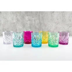 Dublin Acrylic Sunshine Yellow Double Old Fashion, Set of 4