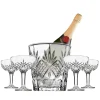 Dublin Crystal 5 Piece Champagne Ice Bucket and Champagne Coupe Set