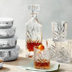 Dublin Crystal 5 Piece Decanter Whiskey Set