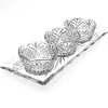 Dublin Crystal 4 Piece Scalloped Appetizer Server Set