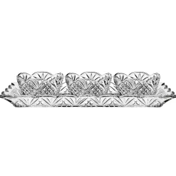 Dublin Crystal 4 Piece Scalloped Appetizer Server Set
