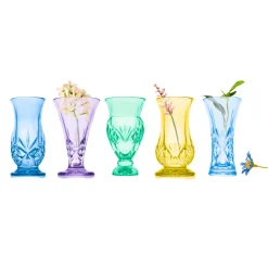 Dublin Crystal 5 Piece Spring Bud Vase Set
