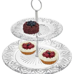 Dublin Crystal 2 Tiered Serving Stand