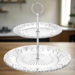 Dublin Crystal 2 Tiered Serving Stand