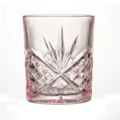 Dublin Crystal Blush Double Old Fashion, Set of 4