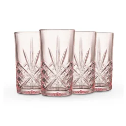 Dublin Crystal Blush Highball, Set of 4