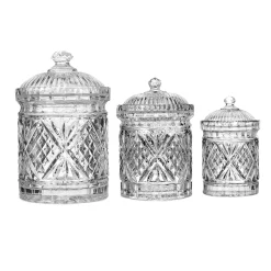 Dublin Crystal Canisters, Set of 3