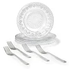 Dublin Crystal Dessert Plate & Dessert Fork, Set of 8