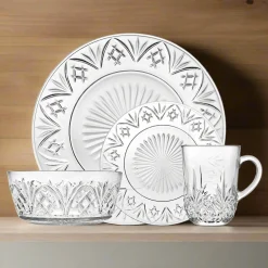 Dublin Crystal Dinnerware Set, 16 Piece. Service For 4