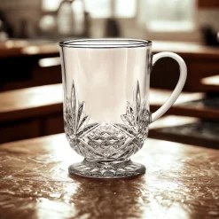 Dublin Crystal Footed Coffee Mug, Set of 4