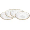 Dublin Crystal Gold Rim Dessert Plates, Set of 4