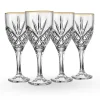 Dublin Crystal Gold Rim Goblet, Set of 4