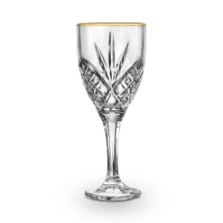 Dublin Crystal Gold Rim Goblet, Set of 4